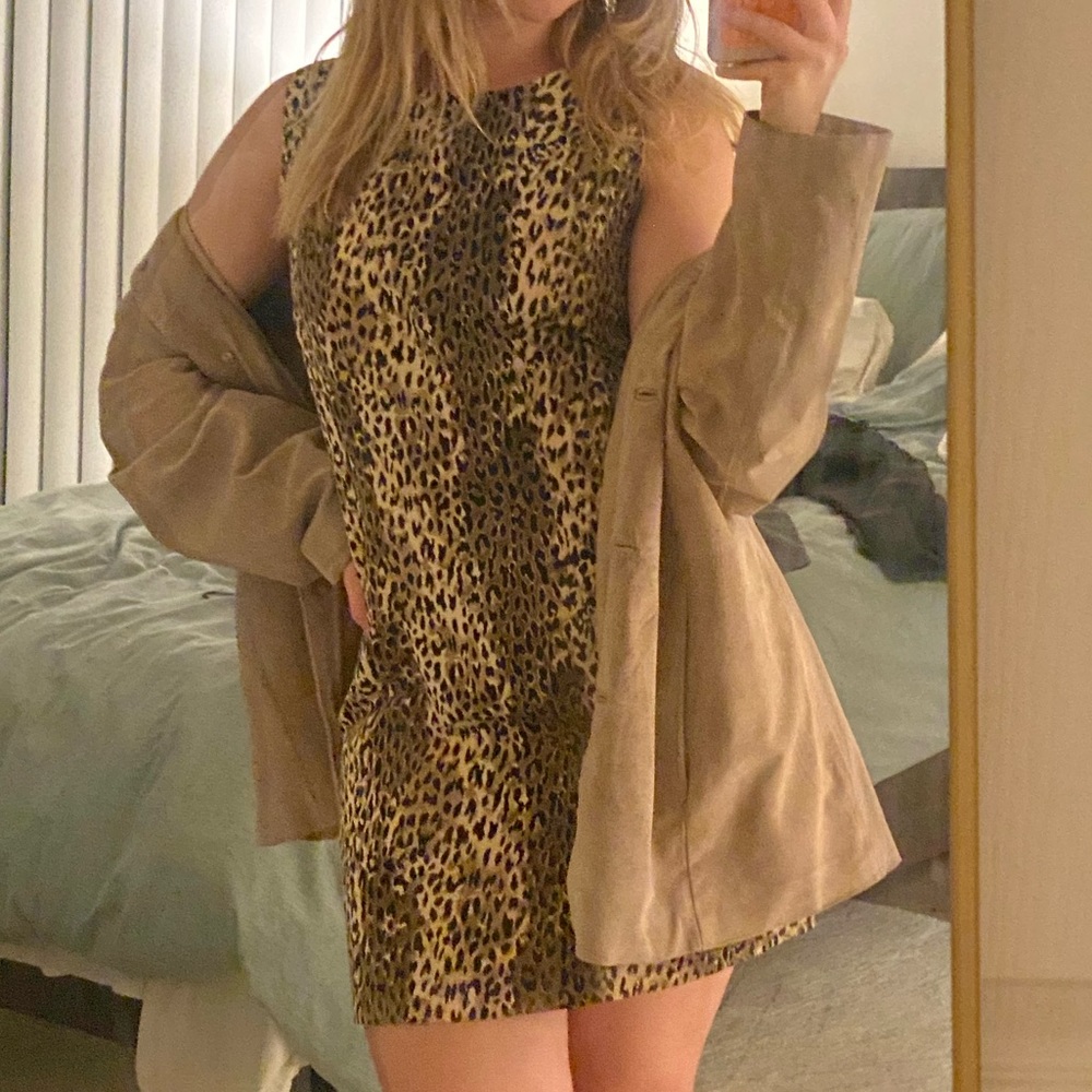 Vintage cheetah print mini dress